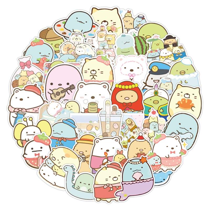 

50pcs Cartoon Animal Sticker, Multicolor