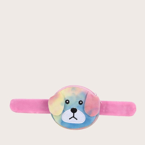 

Girls Cartoon Dog Design Purse With Slap Band, Pink