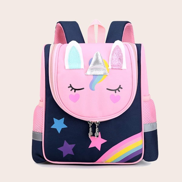 

Girls Cartoon Unicorn Design Backpack, Multicolor