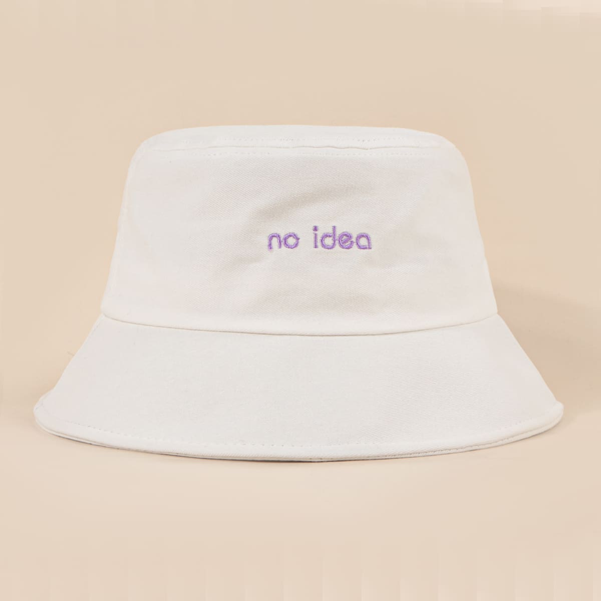 

Slogan Embroidery Bucket Hat, White