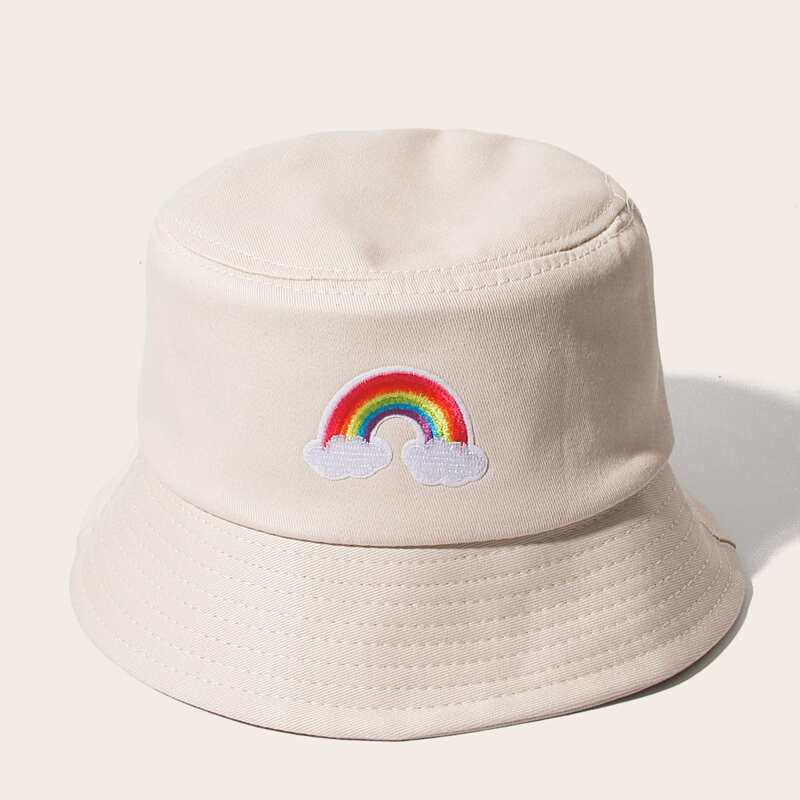 

Rainbow Patch Bucket Hat, Beige
