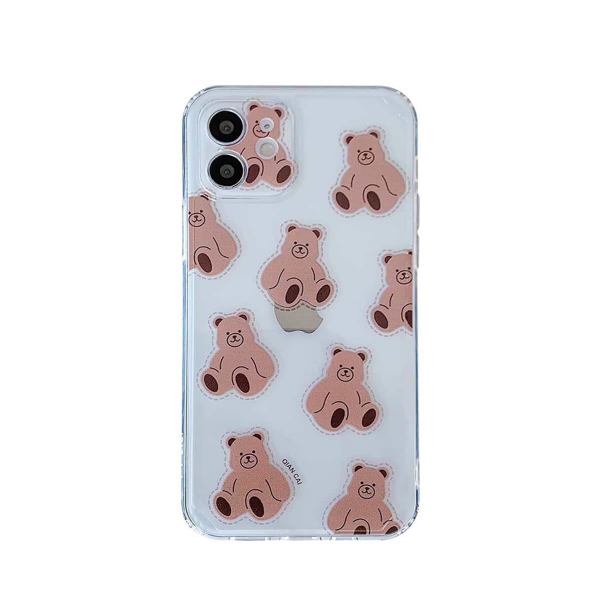

Bear Print Clear iPhone Case, Multicolor
