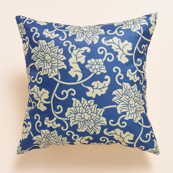 

Flower Print Cushion Cover Without Filler, Multicolor