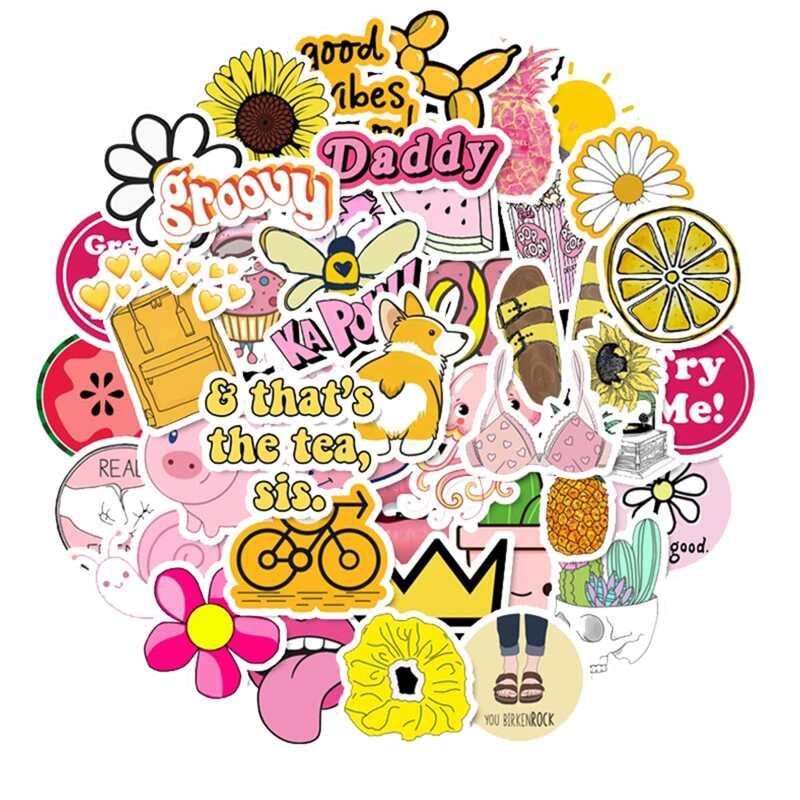 

100pcs Cartoon Sticker, Multicolor