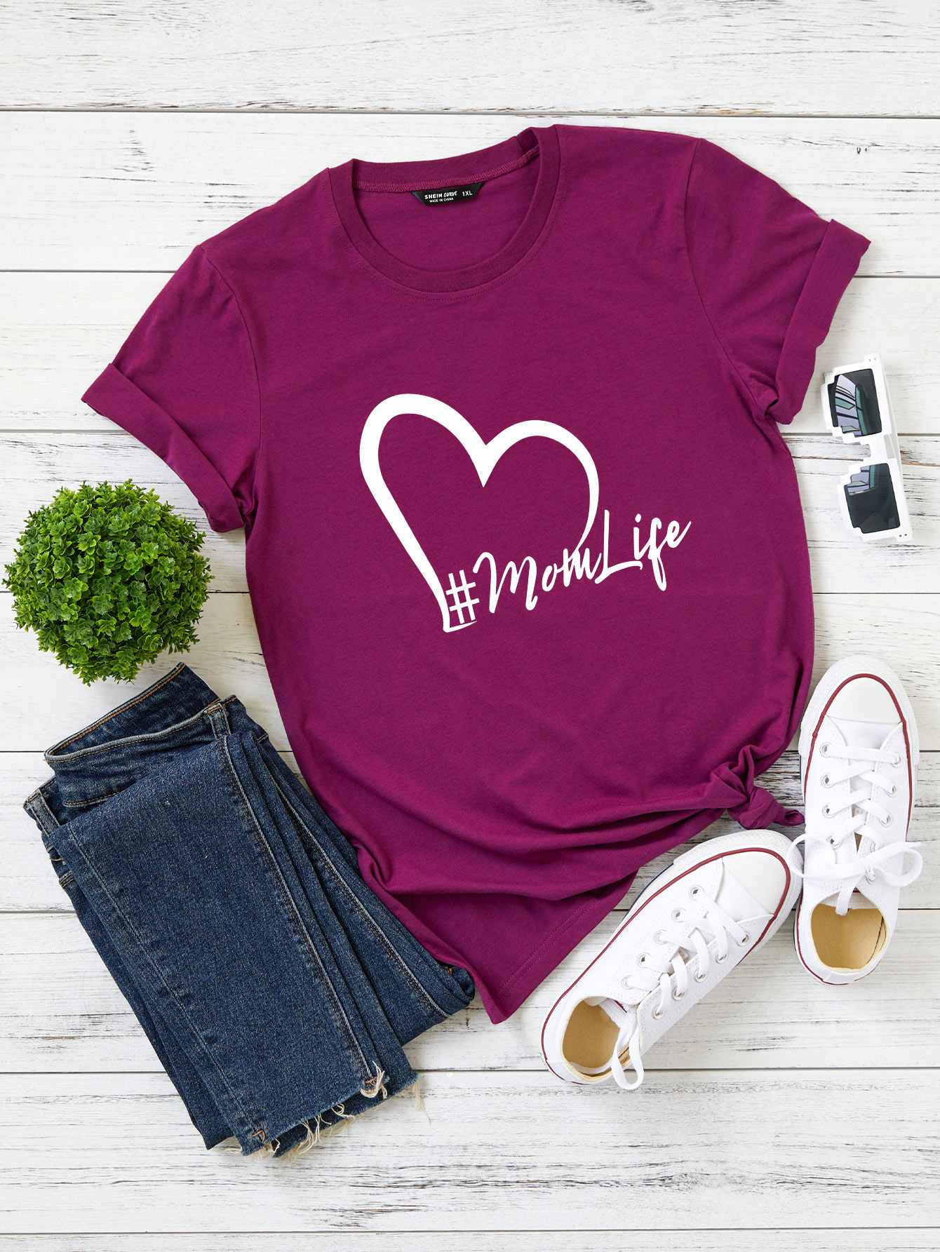 Plus Letter & Heart Print Tee thumbnail