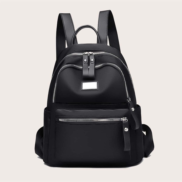 

Minimalist Zip Front Backpack, Black
