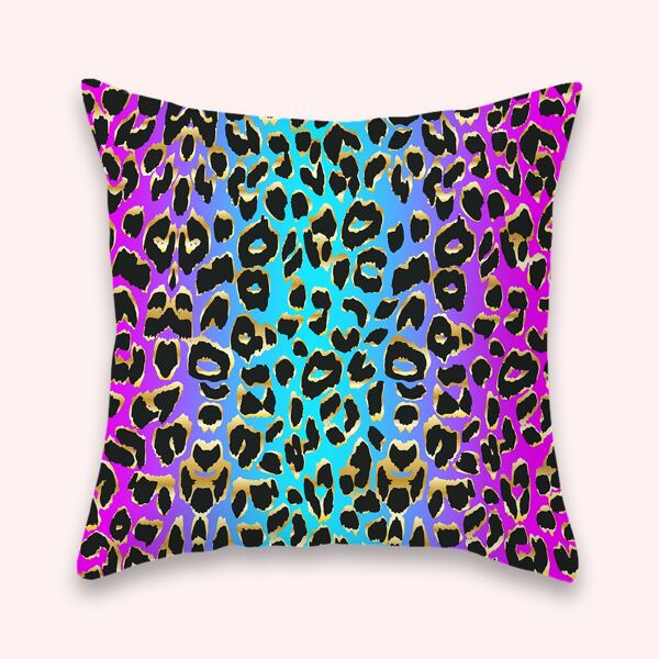

Leopard Print Cushion Cover Without Filler, Multicolor