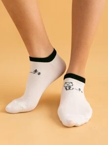 5pairs Letter Graphic Cartoon Graphia Socks - Multicolor - View 2