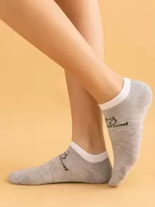 5pairs Letter Graphic Cartoon Graphia Socks - Multicolor - View 5