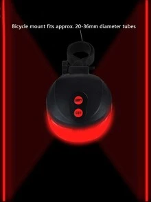 1pc Multifunctional Red Bicycle Tail Light With Flashing Warning Light, Parallel Line Laser Beam And Widened Light Beam, For Night Cycling Safety Equipment - Red - View 5