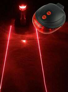 1pc Multifunctional Red Bicycle Tail Light With Flashing Warning Light, Parallel Line Laser Beam And Widened Light Beam, For Night Cycling Safety Equipment - Red - View 6