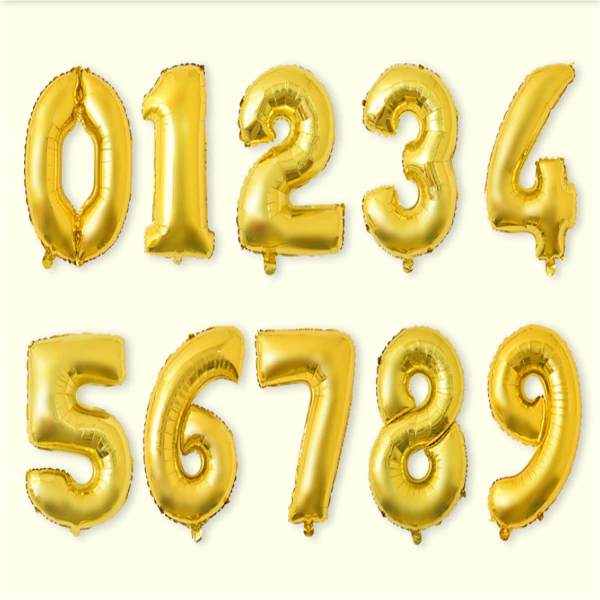 

1pc Digital Shaped Balloon, Gold