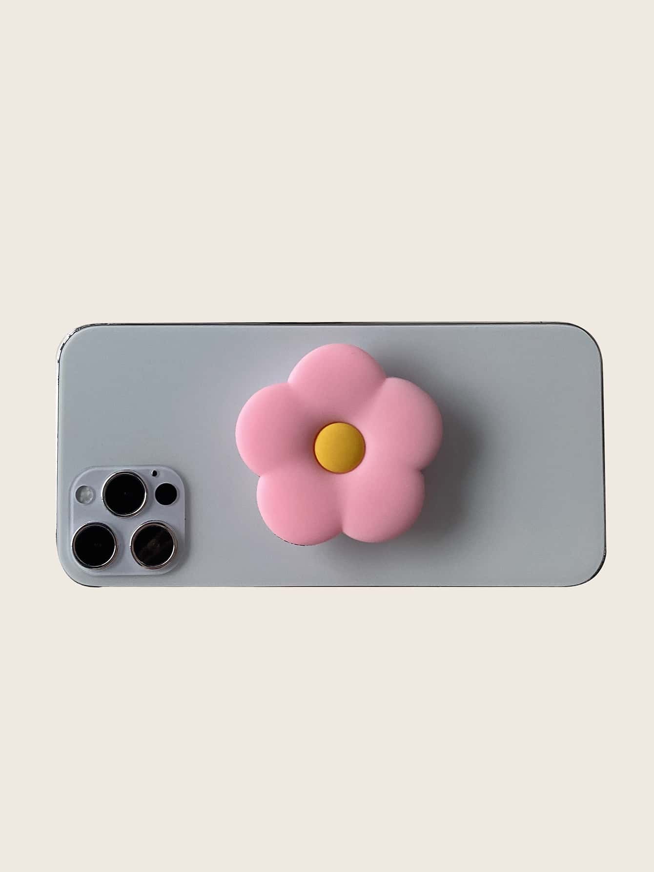 Flower Shaped Phone Holder - Pink - View 1