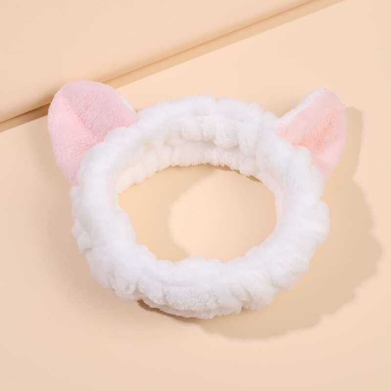 

Cat Ear Bath Headband, White