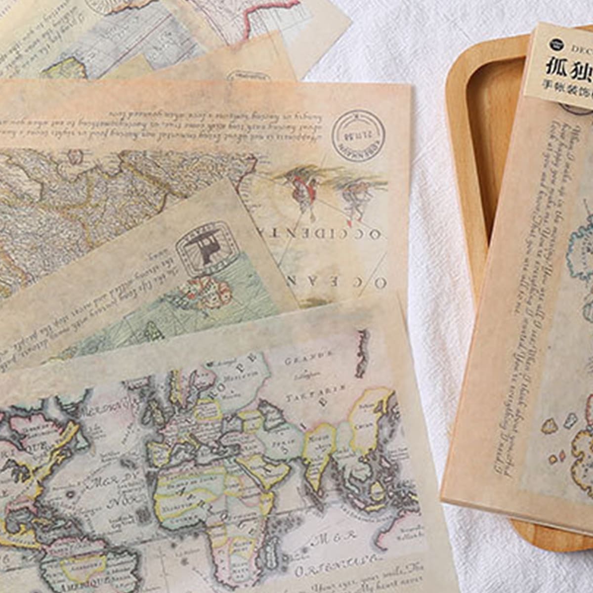

30sheets Vintage Map Sticker, Multicolor