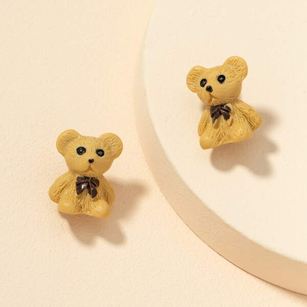

Bear Design Stud Earrings, Multicolor