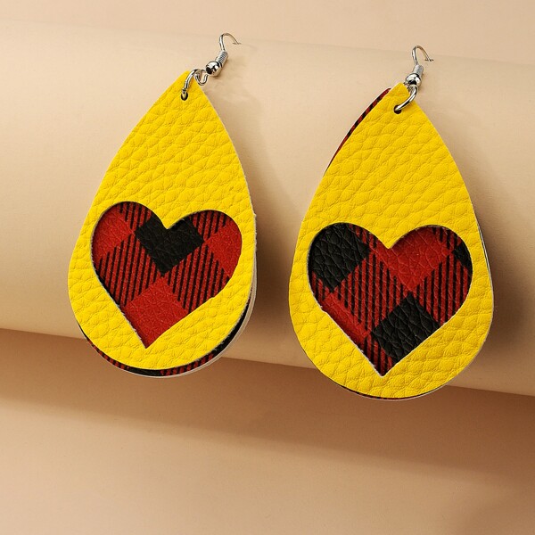 

PU Leather Water Drop Earrings, Multicolor