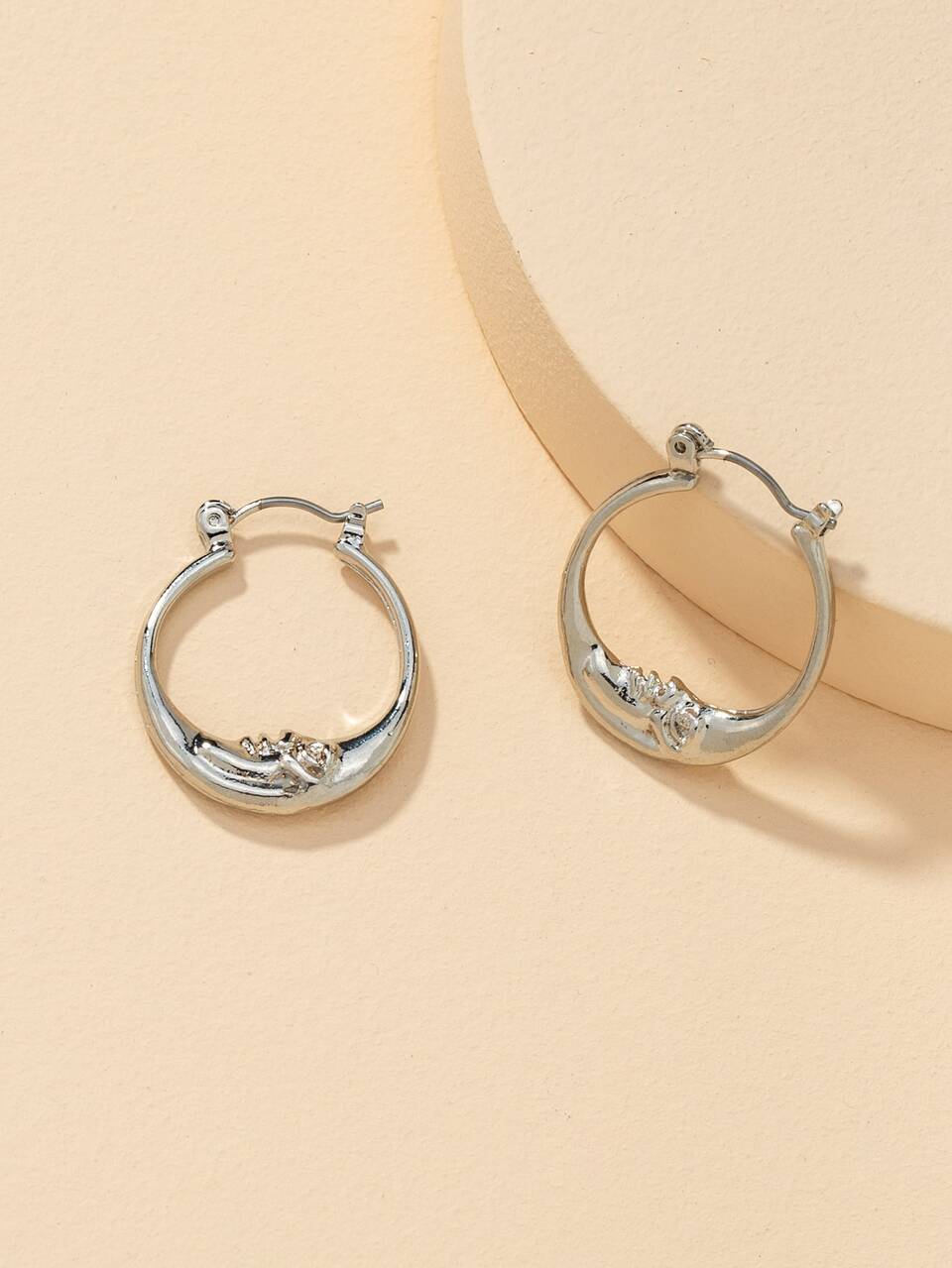 Moon Decor Hoop Earrings