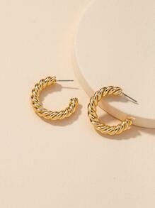 Bông tai xoắn vòng bít - Vàng - Xem 1