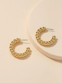 Bông tai xoắn vòng bít - Vàng - Xem 2