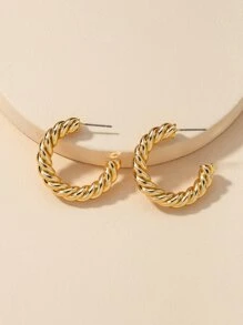 Bông tai xoắn vòng bít - Vàng - Xem 3