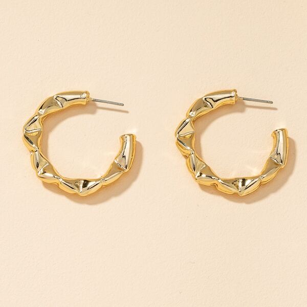 

Textured Cuff Hoop Earrings, Gold