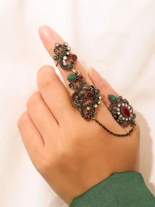 水鑽裝飾戒指 - 彩色 - 查看 1