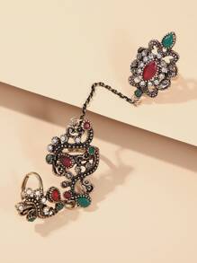 水鑽裝飾戒指 - 彩色 - 查看 3