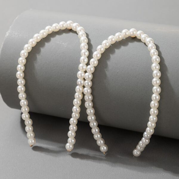 

Faux Pearl Beaded Earrings, White