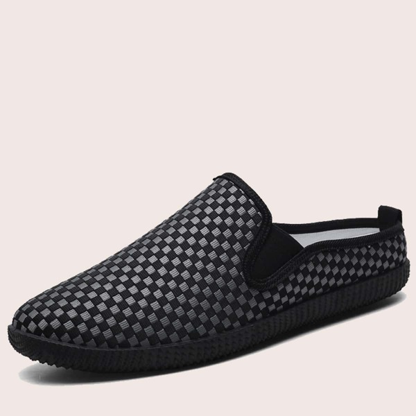 

Men Two Tone Plaid Loafers, Black