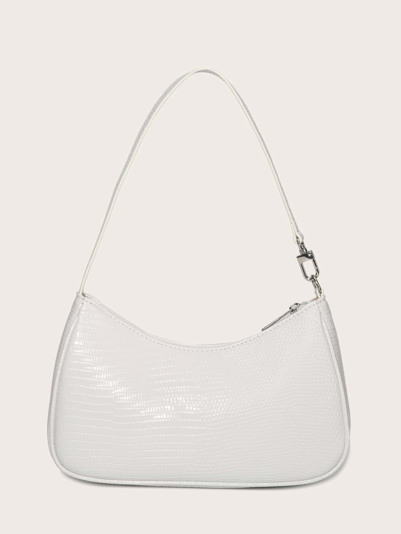 Lizard print baguette bag