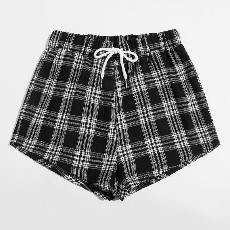 

Plaid Tie Front Shorts, Multicolor
