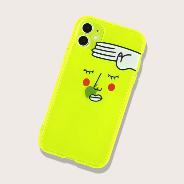 

Neon Lime Cartoon Graphic iPhone Case