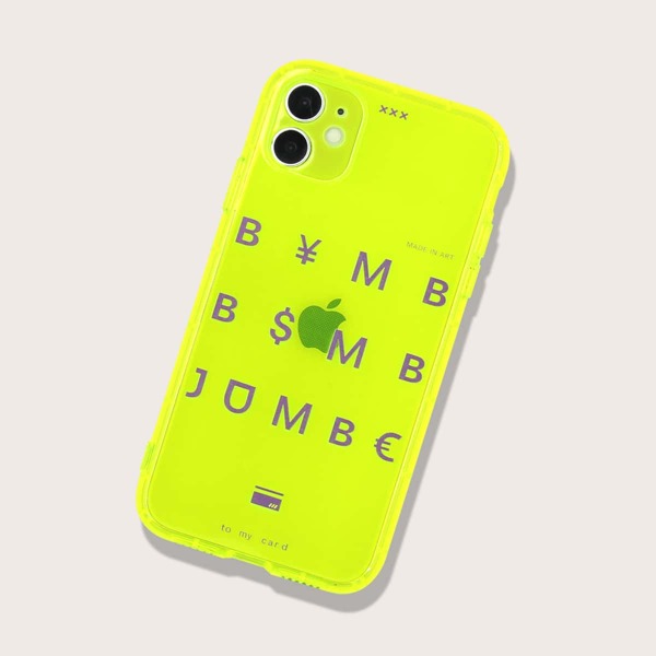 

Neon Lime Letter Graphic iPhone Case