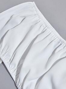 SHEIN Essnce 露肩短版上衣 - 白色 - 查看 4