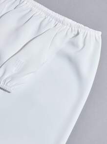 SHEIN Essnce 露肩短版上衣 - 白色 - 查看 6