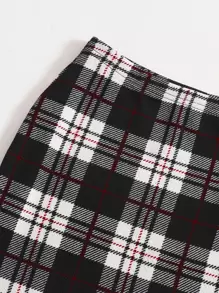 SHEIN Essnce Falda ajustada de cuadros - Multicolor - Ver 3