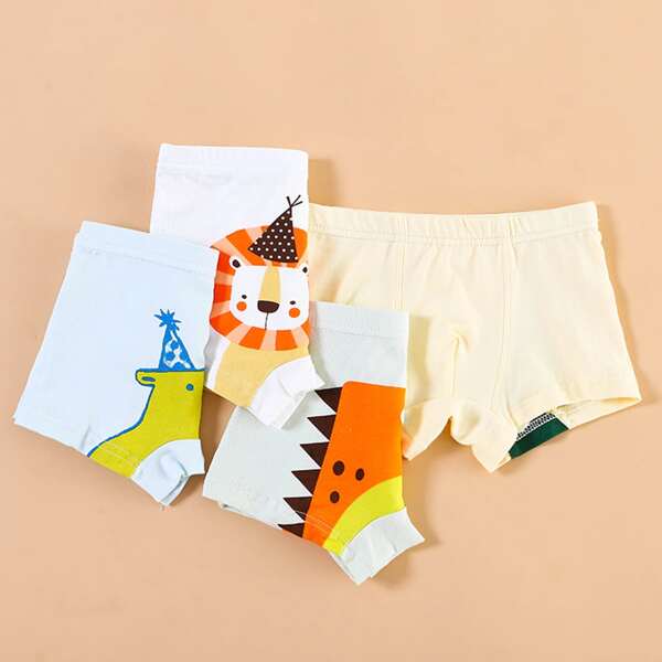 

Toddler Girls 4pcs Cartoon Graphic Underwear, Multicolor