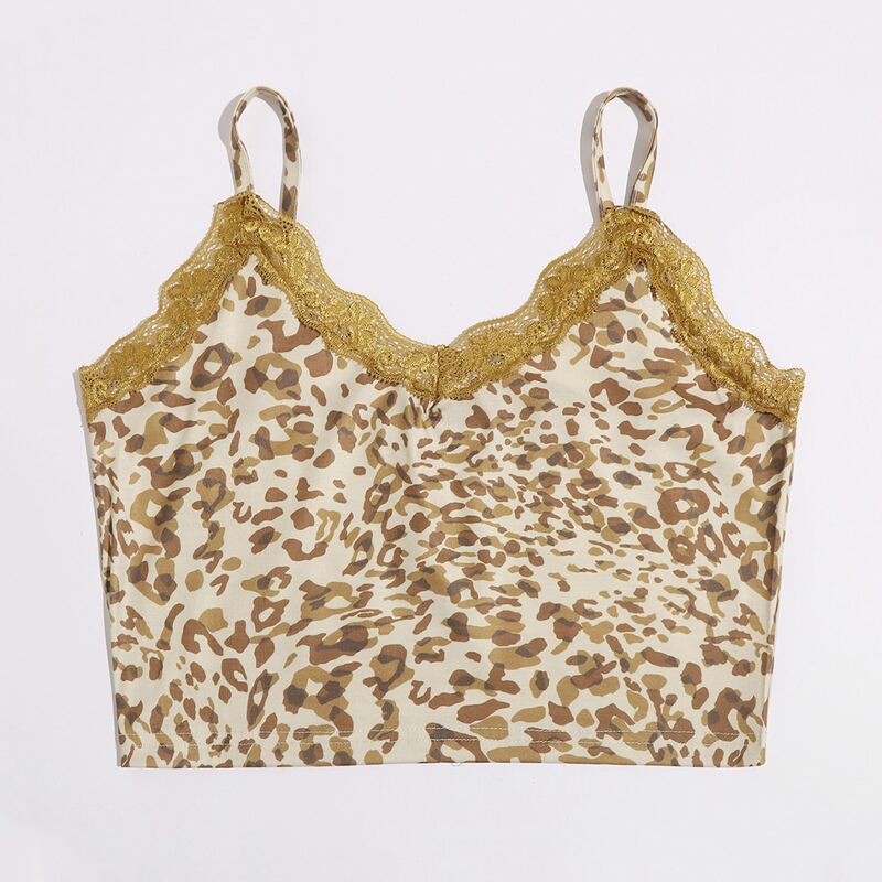 

Contrast Lace Leopard Cami, Multicolor