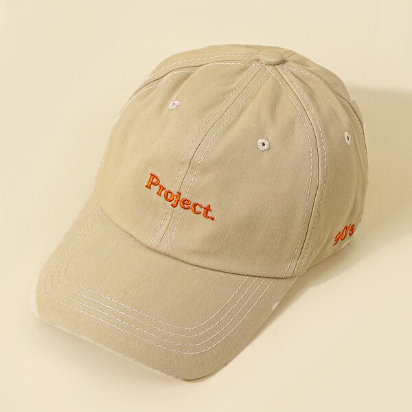 

Men Letter Embroidery Baseball Cap, Khaki