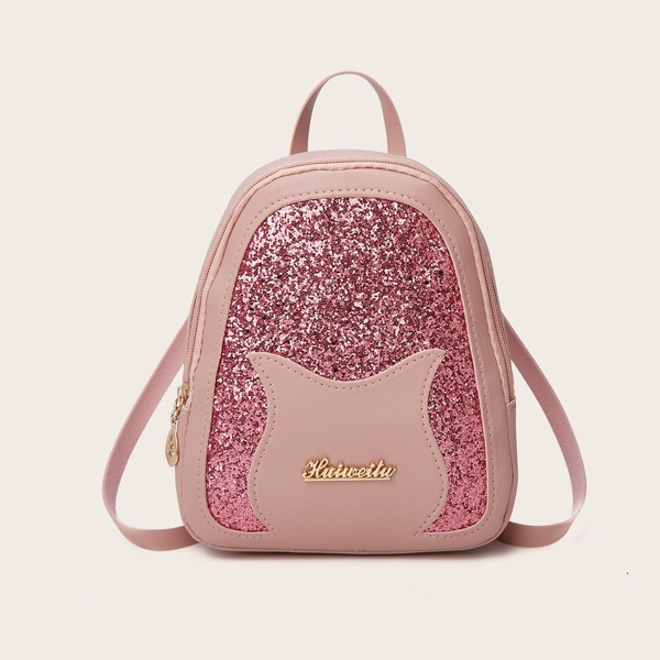 

Glitter Decor Backpack, Pink