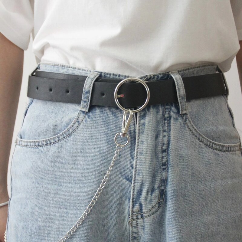 

Buckle Belt With Pants Chain, Black