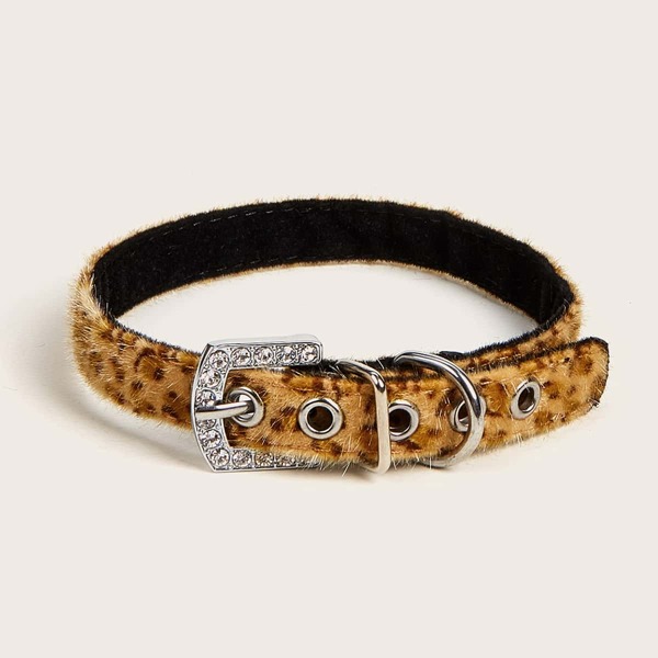

1pc Leopard Dog Collar & 1pc Dog Leash, Yellow