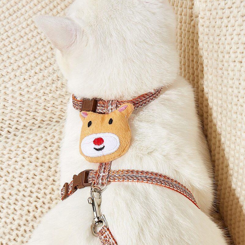 

1pc Colorblock Cat Harness & 1pc Cat Leash, Orange