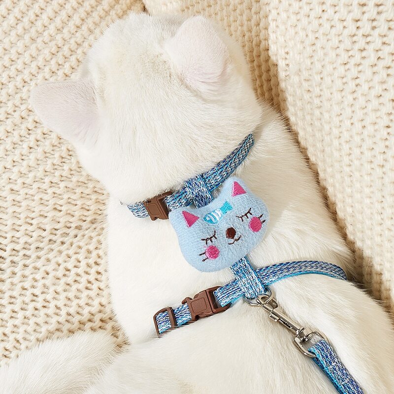 

1pc Colorblock Cat Harness & 1pc Cat Leash, Blue
