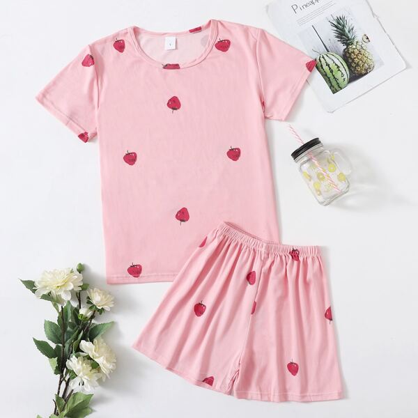 

Фрукты и овощи милый Пижама, Нежний розовый