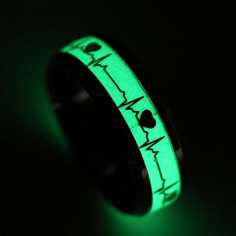 

1pc Luminous Heart Ring, Silver