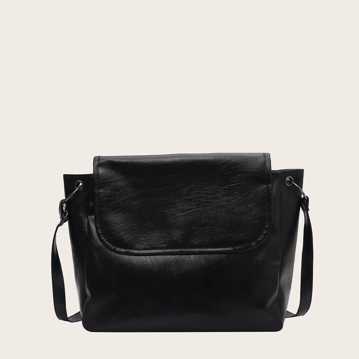 

Minimalist Flap Crossbody Bag, Black