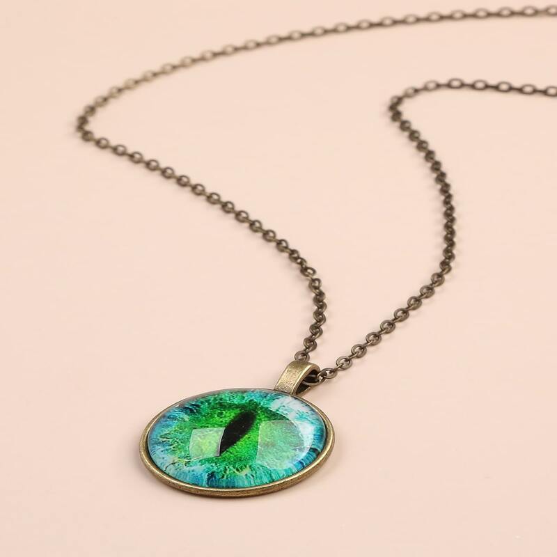 

Guys Cat Eye Pendant Necklace, Green