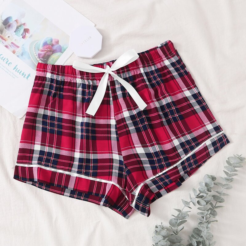 

Tartan Drawstring Waist Sleep Shorts, Multicolor